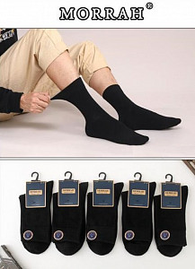 Мужские высокие черные классические носки MORRAH