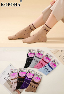 Женские носки с рисунком КОРОНА